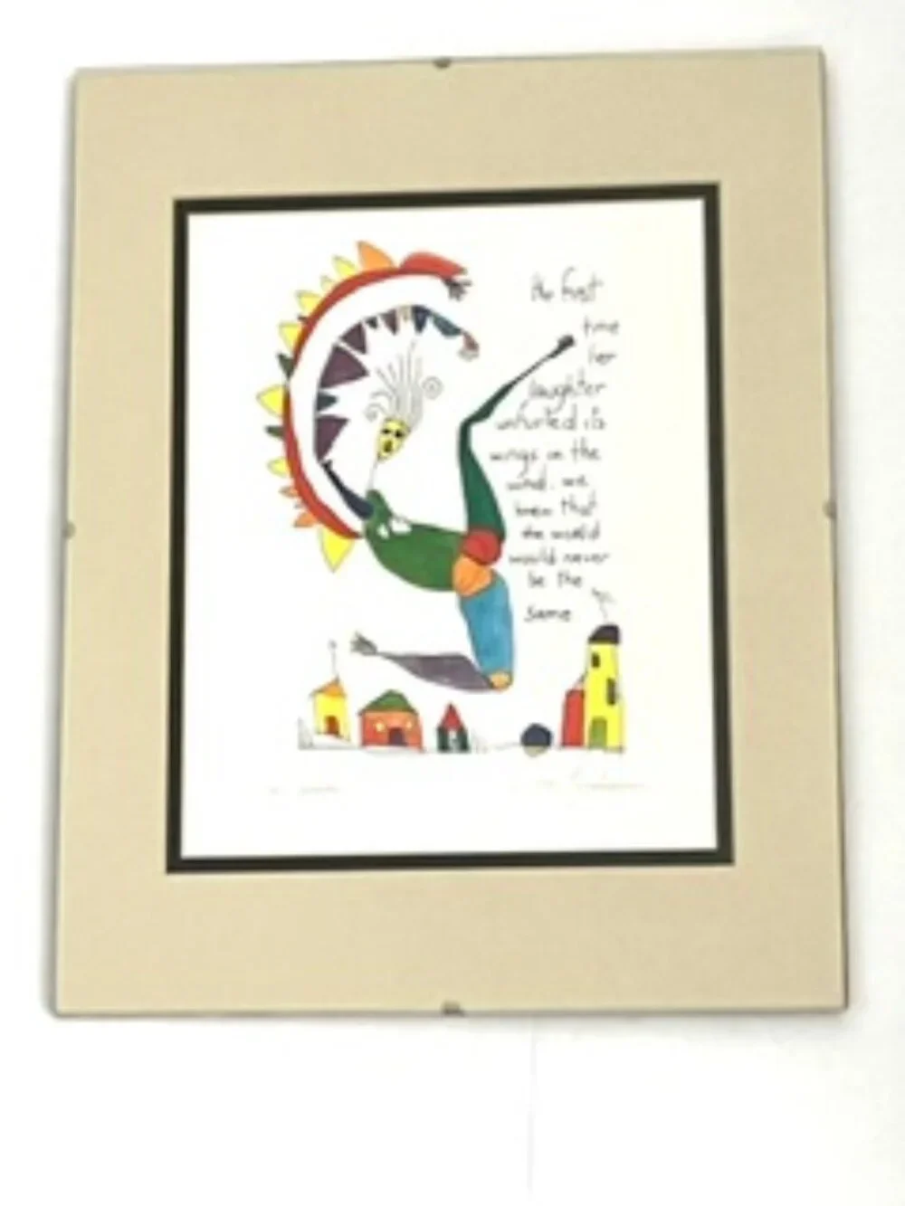 Framed Art Print, Story People by Brian Andreas 1993 “ Her Laughter “